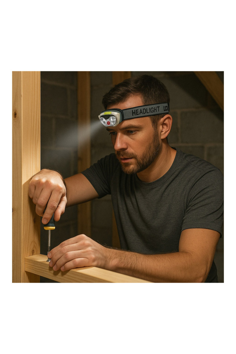 Lampe Frontale LED 6 Leds - 3 Modes. 41 Lumens. Éclairage jusqu’à 30m