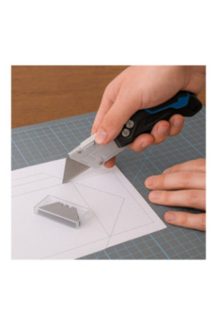 Cutter Pliant Robuste avec 3 Lames - Couleur Aléatoire