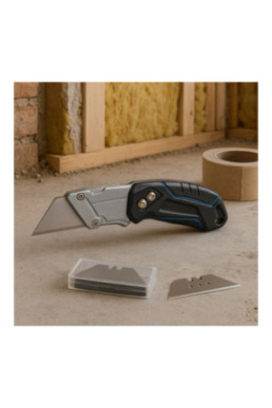 Cutter Pliant Robuste avec 3 Lames - Couleur Aléatoire
