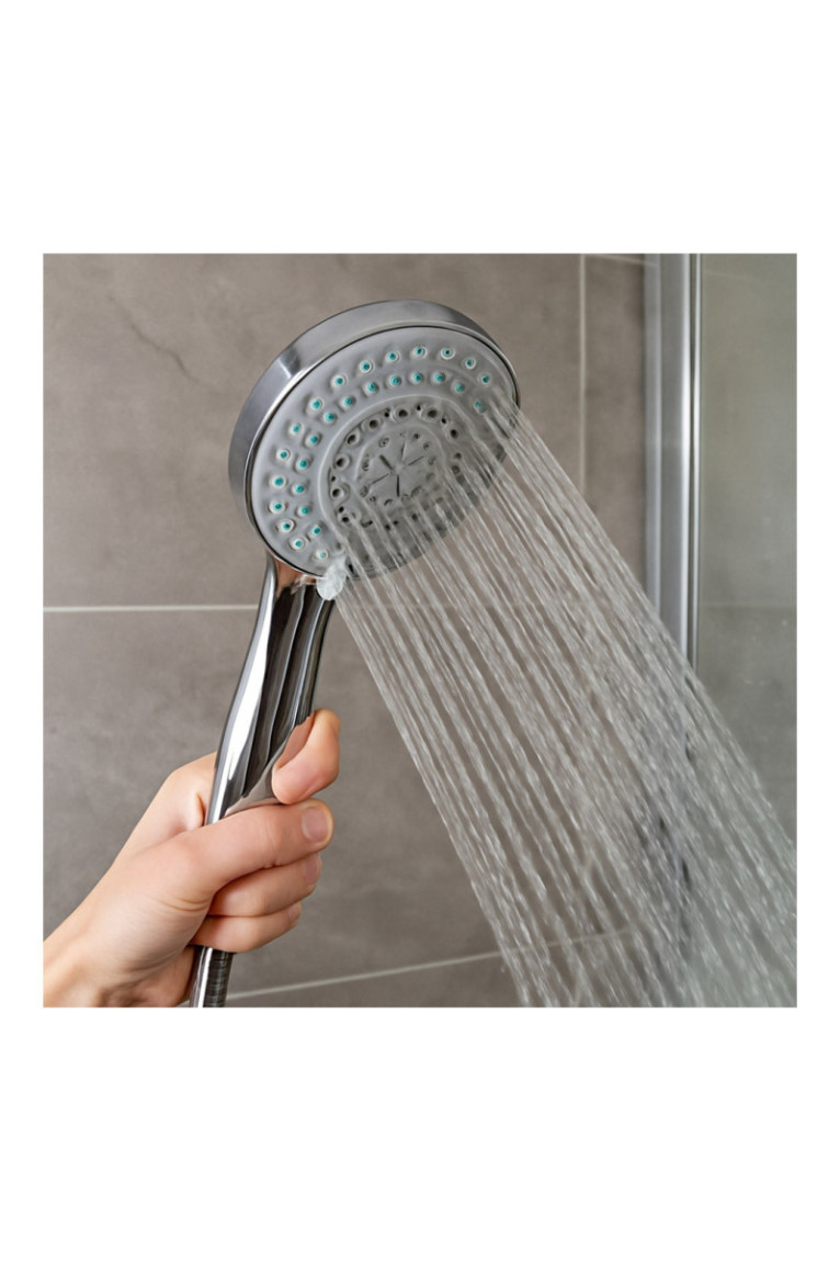 Pommeau de Douche Réglable 5 Jets Chrome - 22cm