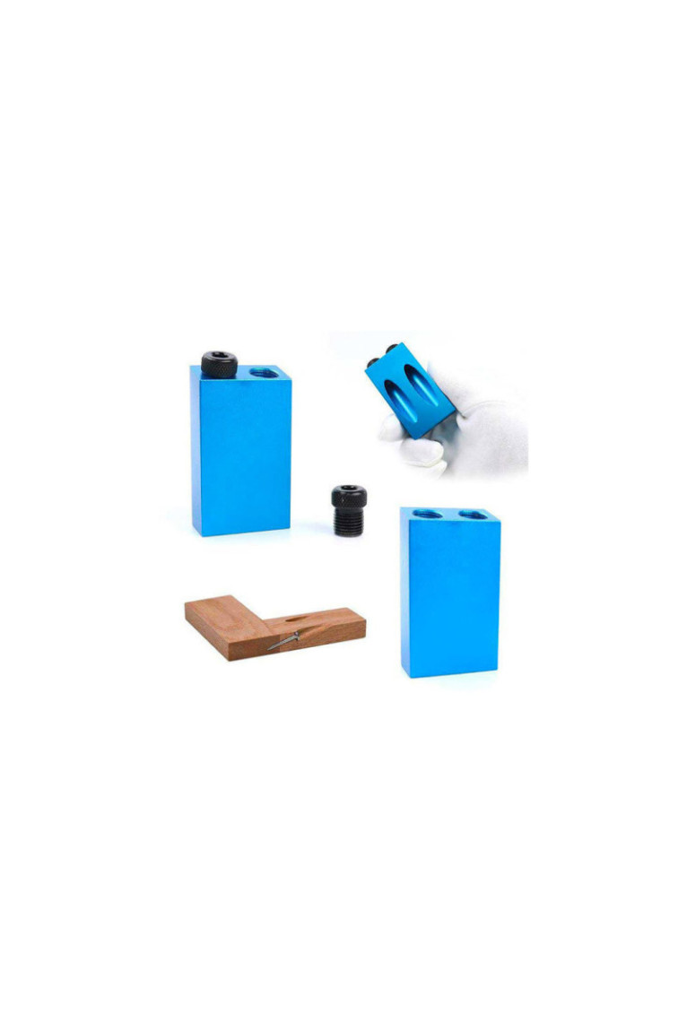 Kit de Perçage d'Angle 15 Degrés pour le Bois avec Guide Gabarit Mèches et Trous 6/8/10 mm