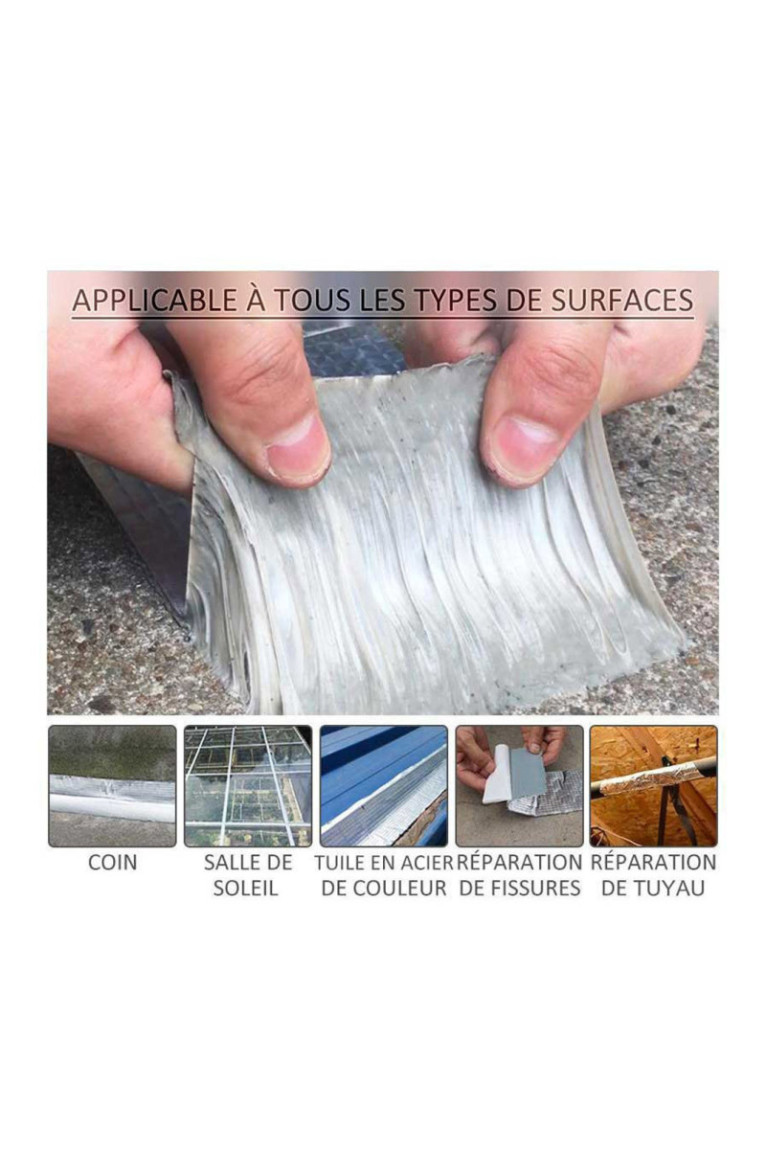 Ruban Butyle en Aluminium Ultra-Étanche pour les Fuites et Fissures - 50mm x 5M