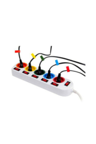 Bloc multiprise 5 prises avec interrupteurs individuels - 3680W Max