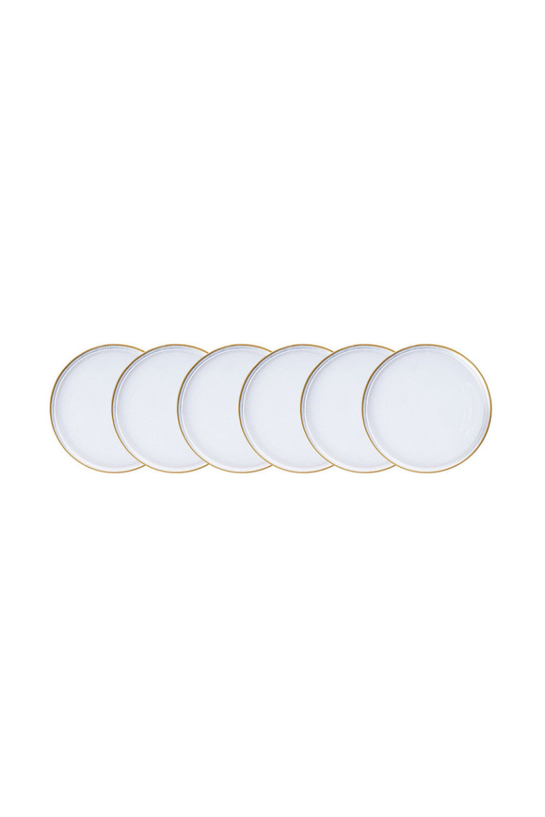 Ensemble d'assiettes à dessert (6 pièces) - Or transparent