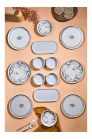 Ensemble petit-déjeuner (14 pièces) - Multicolore
