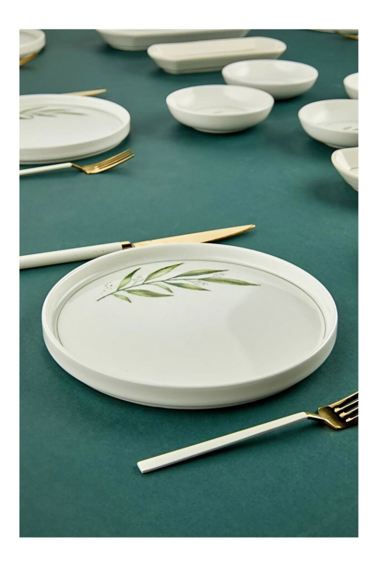 Ensemble petit-déjeuner (14 pièces) - Blanc Vert Vert clair