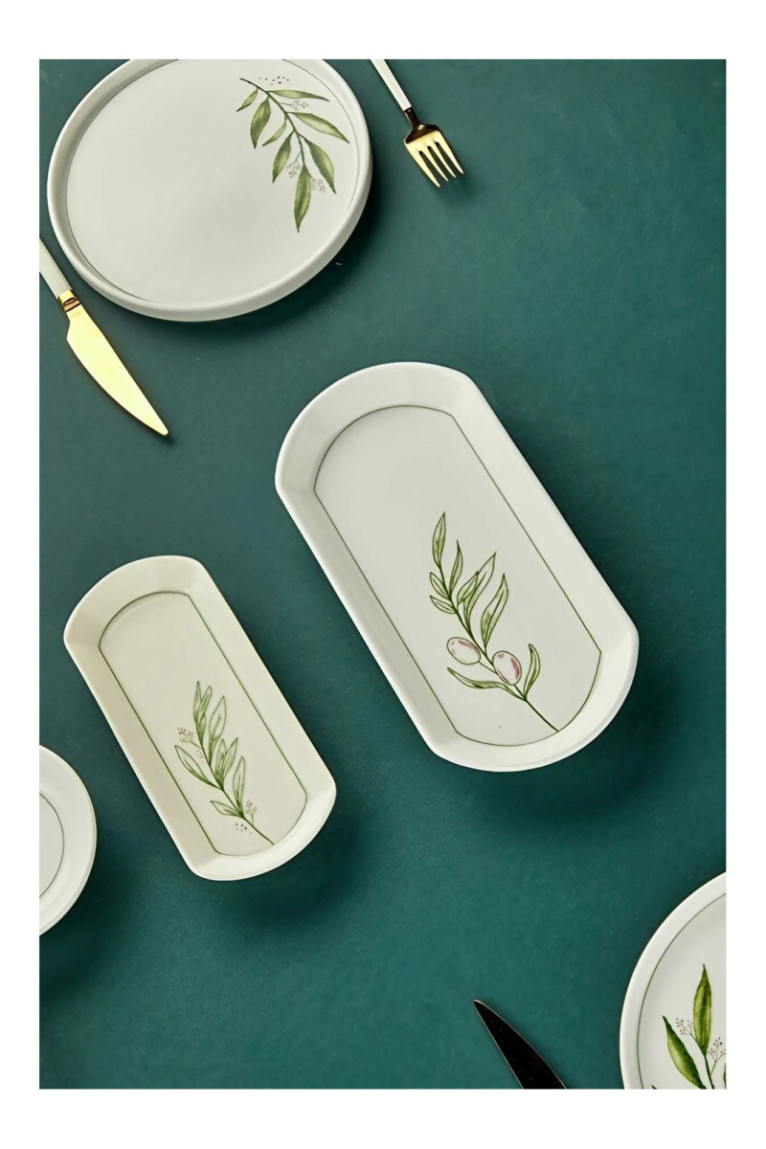 Ensemble petit-déjeuner (14 pièces) - Blanc Vert Vert clair