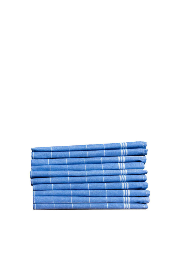 Ensemble de torchons de cuisine (10 pièces) - Bleu Blanc