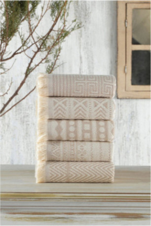 Ensemble de serviettes de toilette (5 pièces) - Beige