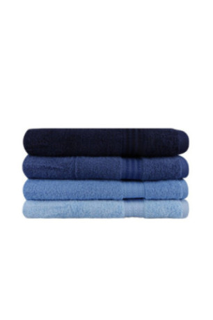 Ensemble de serviettes de bain (4 pièces) - Bleu foncé Bleu clair