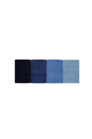Ensemble de serviettes de bain (4 pièces) - Bleu foncé Bleu clair