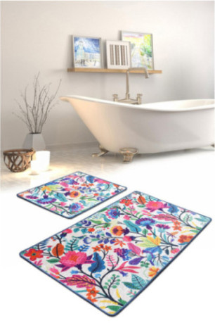 Ensemble de tapis de bain (2 pièces) - Multicolore