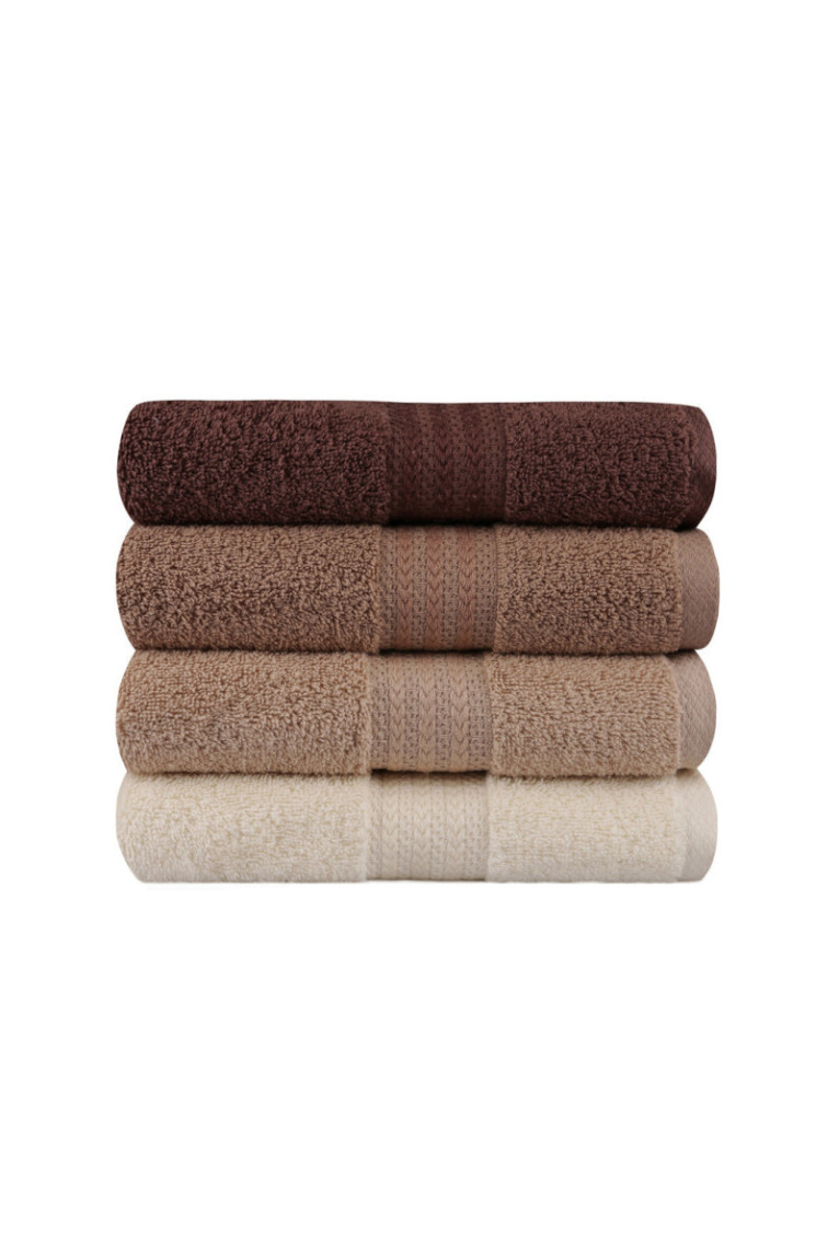 Ensemble de serviettes pour les mains (4 pièces) - Crème beige marron