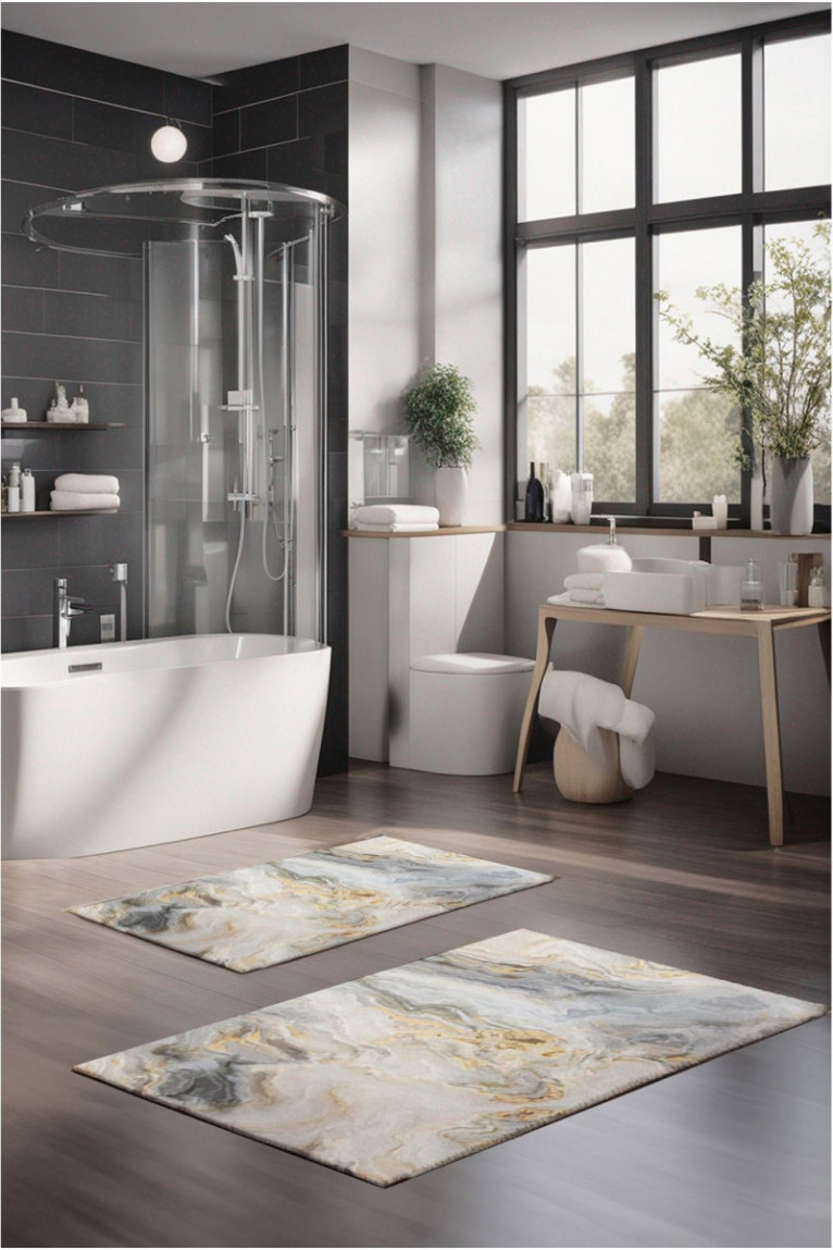 Ensemble de tapis de bain (2 pièces) - Multicolore