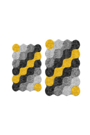 Ensemble de tapis de bain (2 pièces) - Jaune anthracite gris