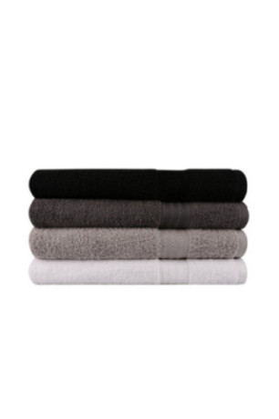 Ensemble de serviettes de bain (4 pièces) - Blanc Gris Gris foncé Noir