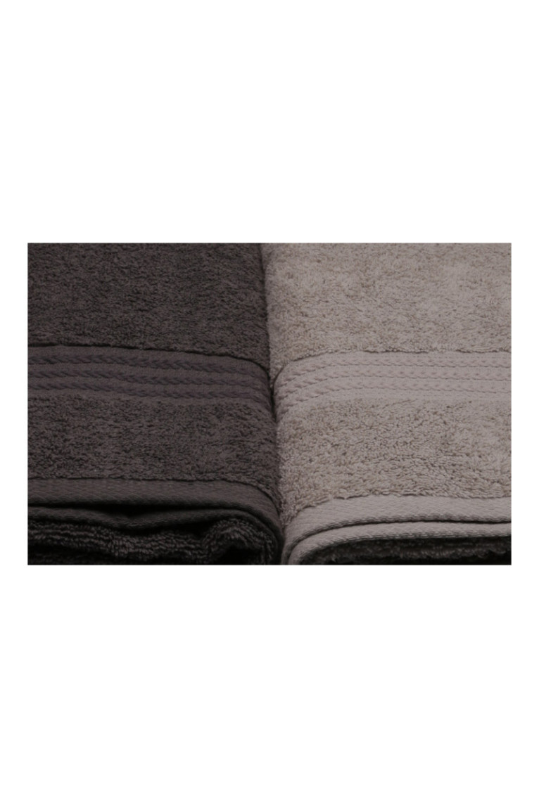 Ensemble de serviettes de bain (4 pièces) - Blanc Gris Gris foncé Noir