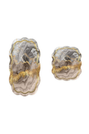 Ensemble de tapis de bain (2 pièces) - Blanc / Vison / Or
