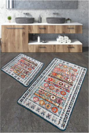 Ensemble de tapis de bain (2 pièces) - Multicolore