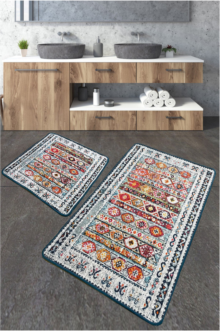 Ensemble de tapis de bain (2 pièces) - Multicolore
