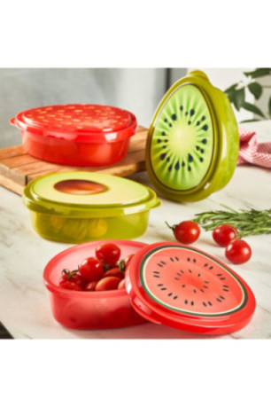 Boîte de conservation (6 pièces) - Rouge Vert