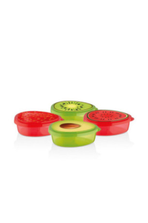 Boîte de conservation (6 pièces) - Rouge Vert