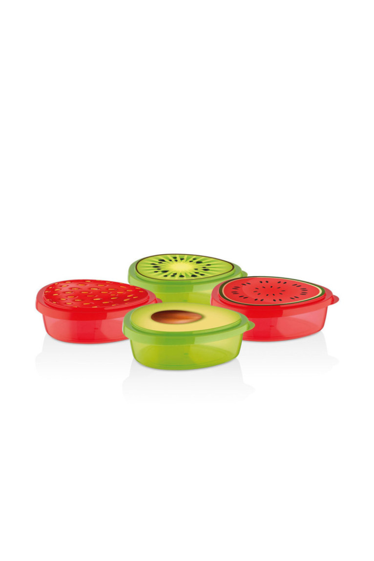 Boîte de conservation (6 pièces) - Rouge Vert