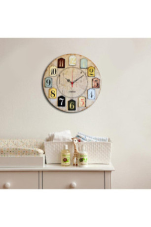 Horloge décorative en MDF - Multicolore