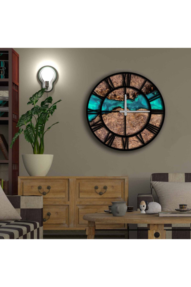 Horloge décorative en MDF - Multicolore