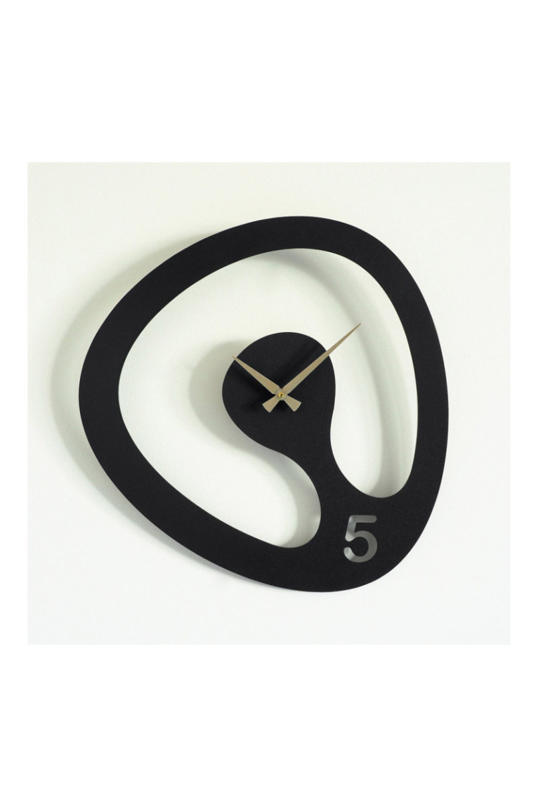 Horloge murale décorative en métal - Or noir