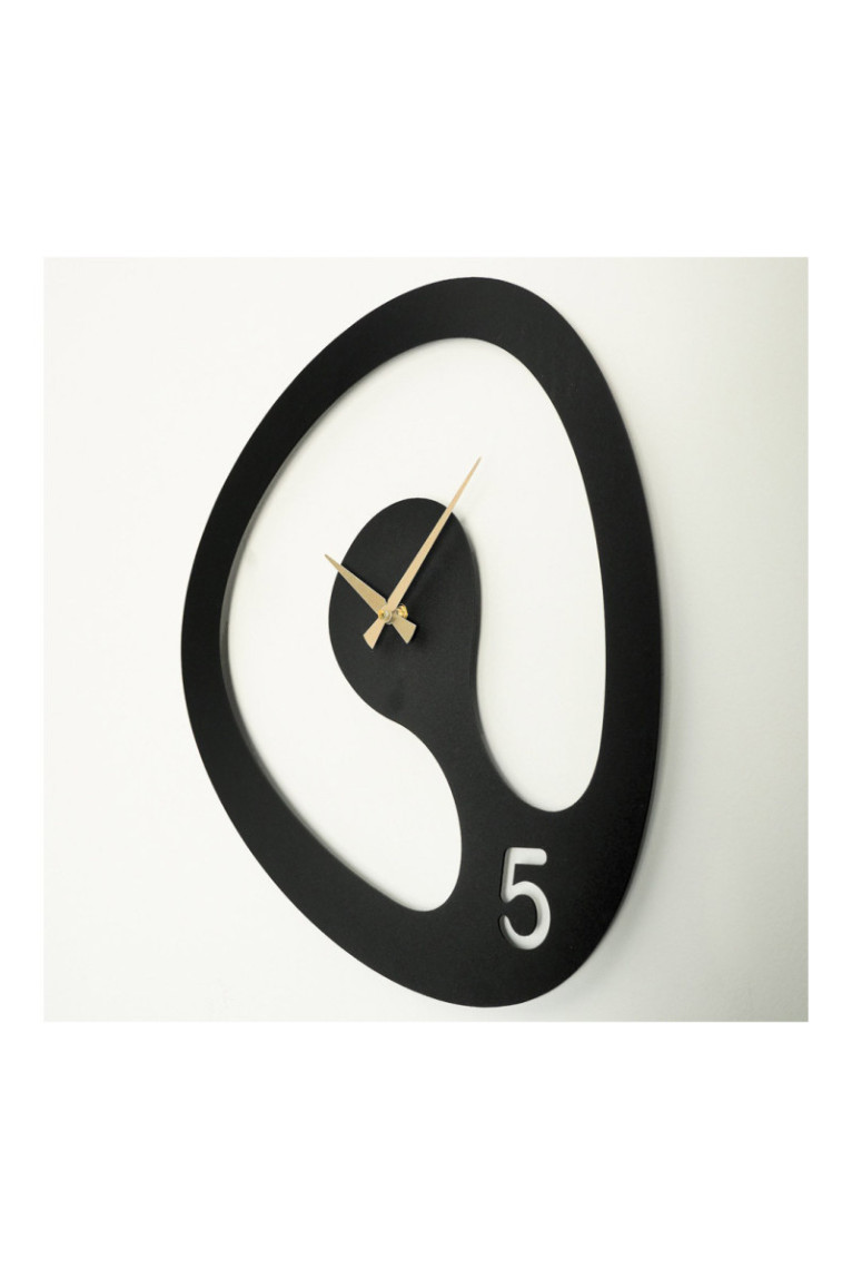 Horloge murale décorative en métal - Or noir