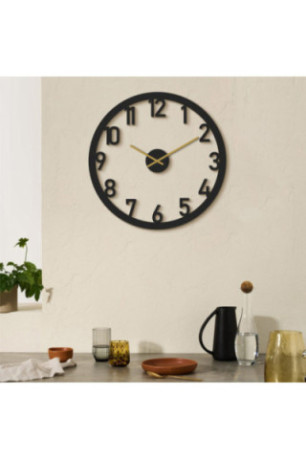 Horloge murale décorative en métal - Or noir