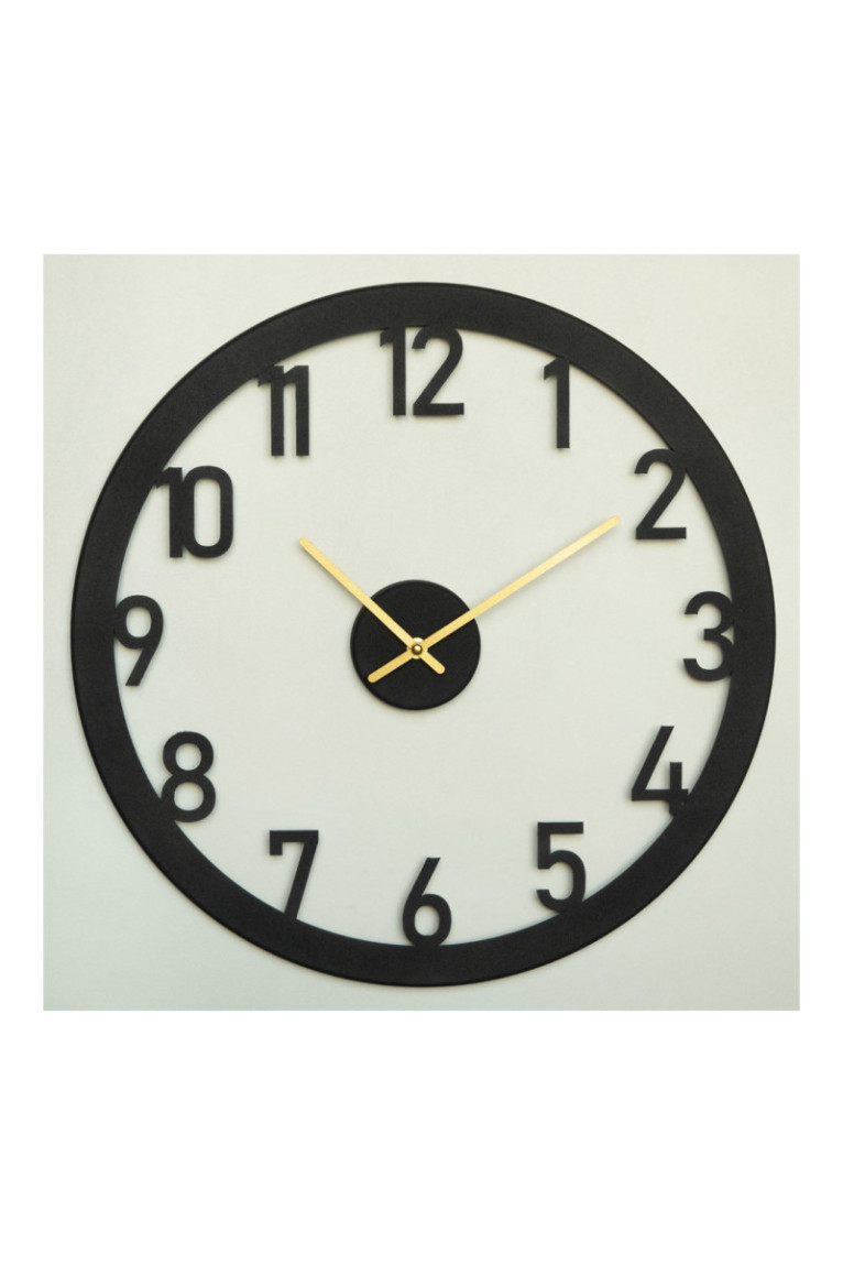 Horloge murale décorative en métal - Or noir