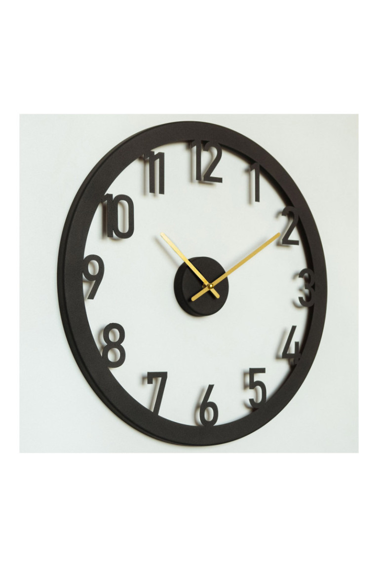 Horloge murale décorative en métal - Or noir