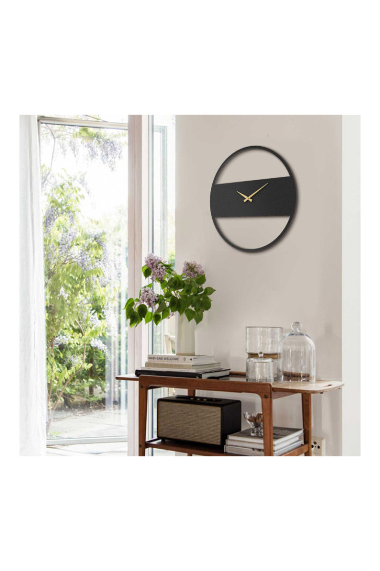 Horloge murale décorative en métal - Noir