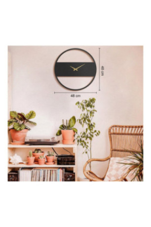 Horloge murale décorative en métal - Noir