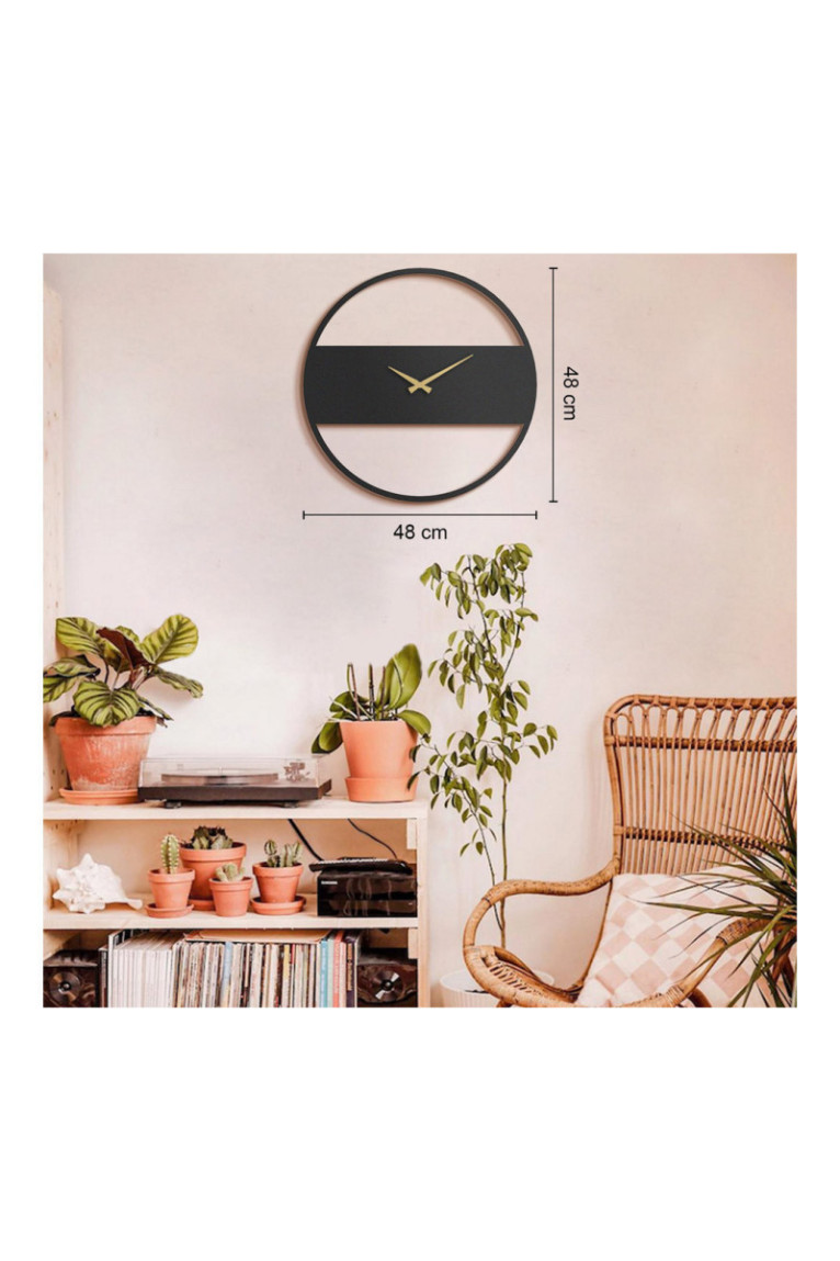 Horloge murale décorative en métal - Noir