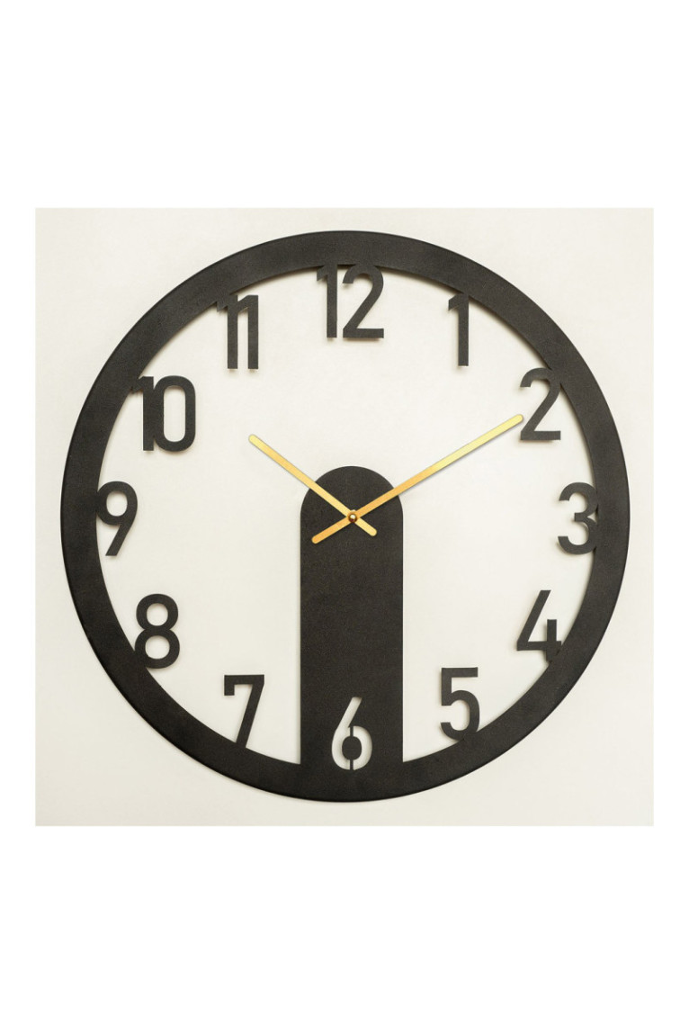 Horloge murale décorative en métal - Or noir