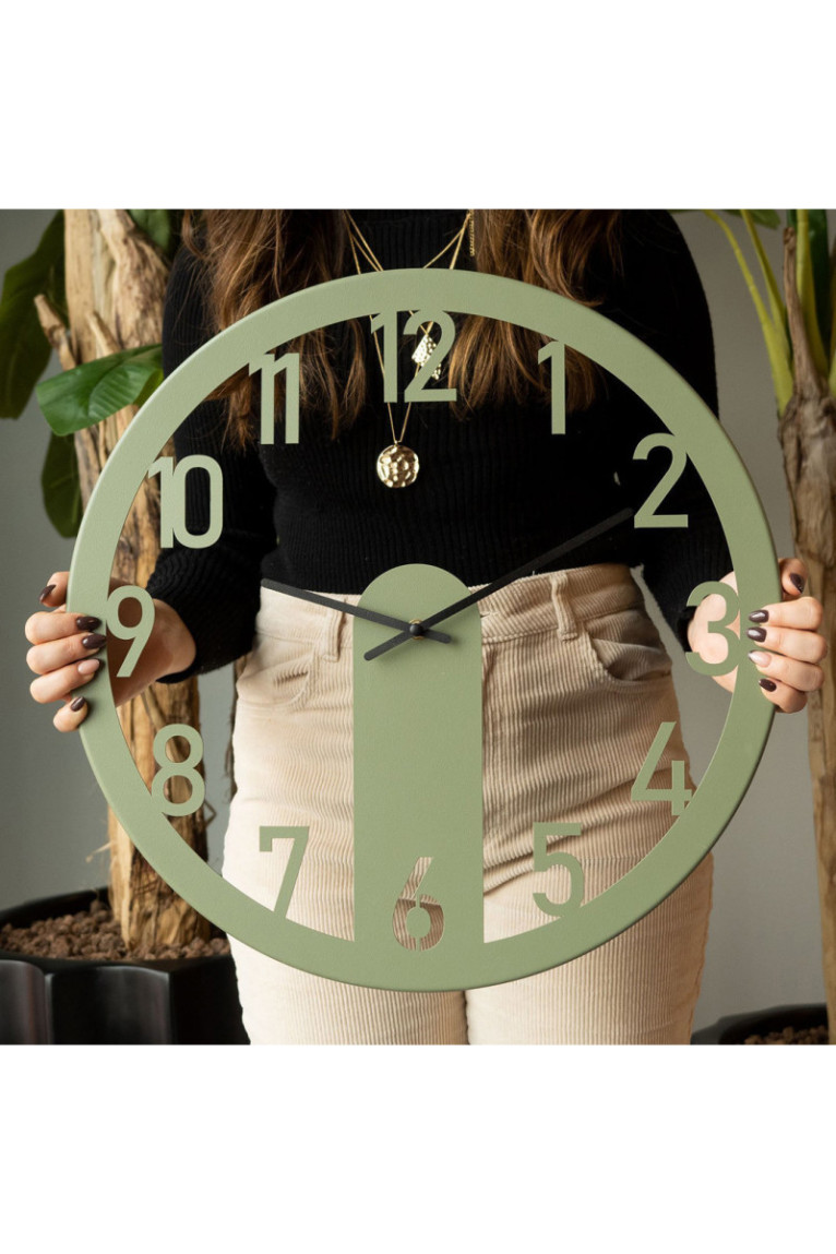 Horloge murale décorative en métal - Vert