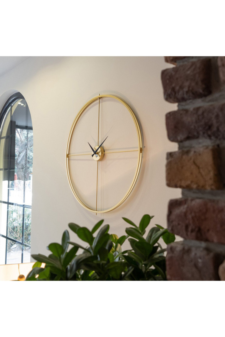 Horloge murale décorative en métal - Or