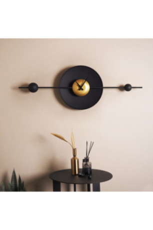 Horloge murale décorative en métal - Or Noir