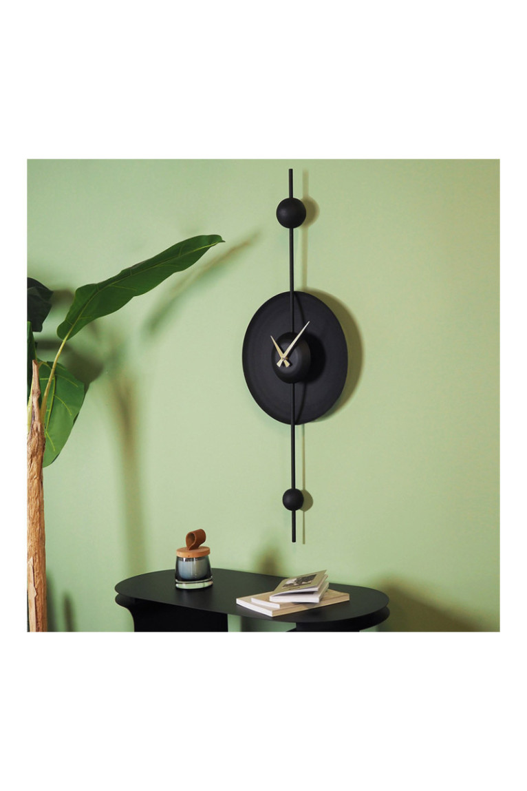 Horloge murale décorative en métal - Noir