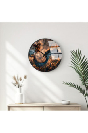Horloge murale décorative en verre - Multicolore