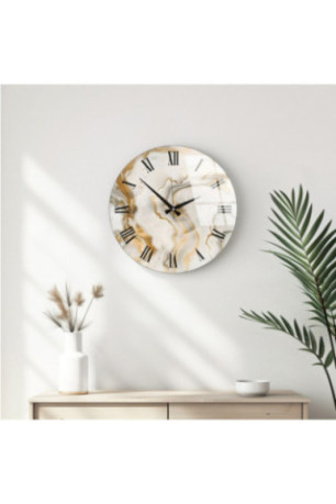Horloge murale décorative en verre - Multicolore