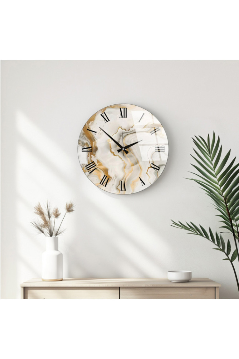Horloge murale décorative en verre - Multicolore