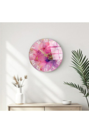 Horloge murale décorative en verre - Multicolore