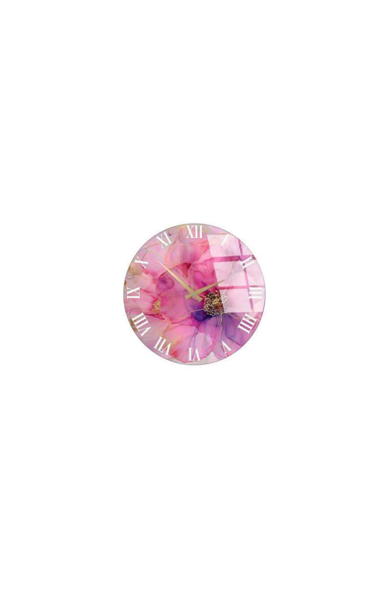 Horloge murale décorative en verre - Multicolore