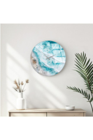 Horloge murale décorative en verre - Multicolore