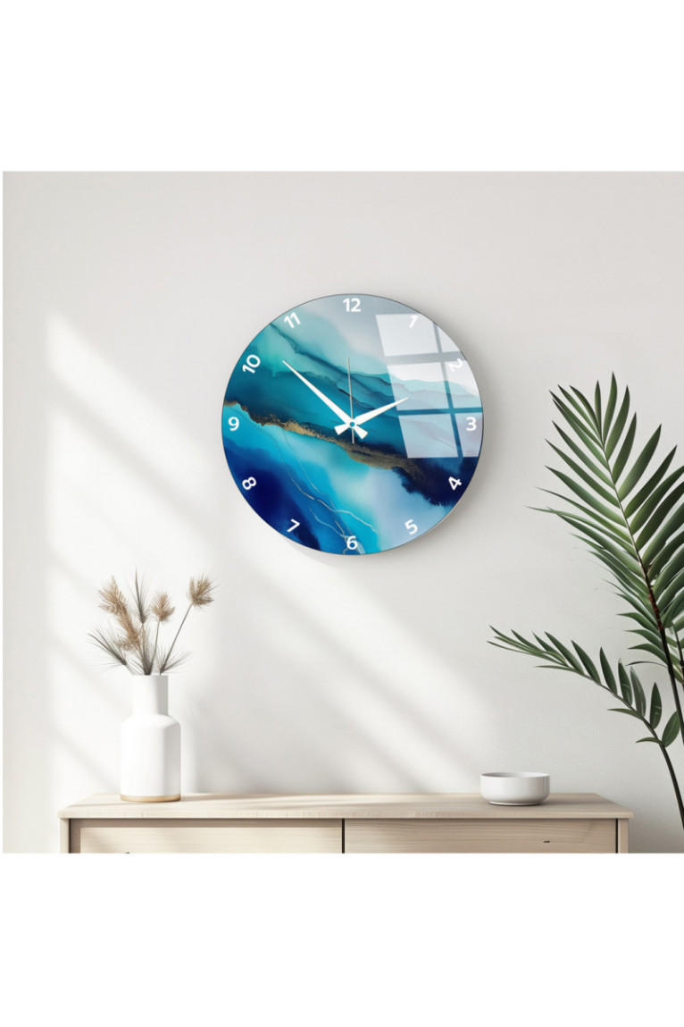 Horloge murale décorative en verre - Multicolore