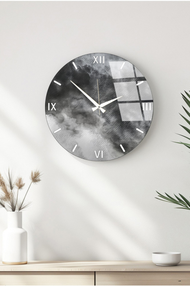 Horloge murale décorative en verre - Multicolore